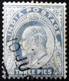 Selo postal da Índia de 1902 King Edward VII