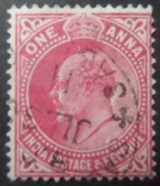 Selo postal da Índia de 1907 King Edward VII 1