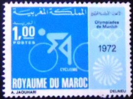 Selo postal da Marrocos de 1972 Cycling