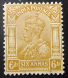Selo postal da Índia de 1911 King George V 6