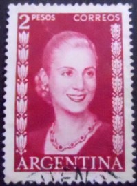 Selo postal da Argentina de 1952 Eva Perón 2