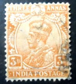 Selo postal da Índia de 1911 King George V 3