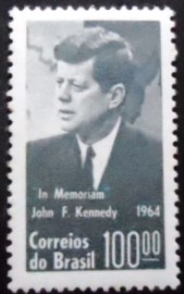 Selo postal do Brasil de 1964 Kennedy
