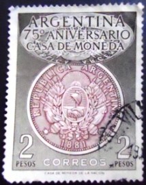 Selo postal da Argentina de 1956 Casa de Moneda de la Nacion