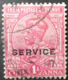 Selo postal da Índia de 1912 King George V Oficial
