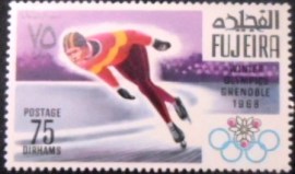 Selo postal de Fujeira de 1968 Skating