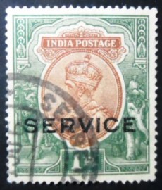 Selo postal da Índia de 1913 King George V 1₹ Servive