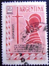 Selo postal da Argentina de 1961 400 years town of Jujui