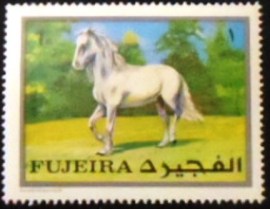 Selo postal de Fujeira de 1970 Stallion