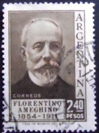 Selo postal da Argentina de 1956 Florentino Ameghino