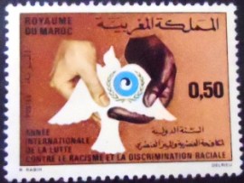 Selo postal da Marrocos de 1971 Fight Against Racism