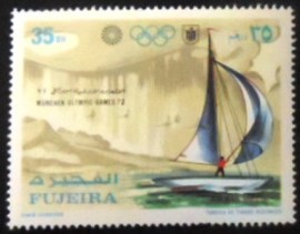 Selo postal de Fujeira de 1971 Sailing