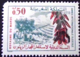 Selo postal da Marrocos de 1970 Olive International Year