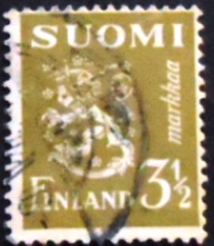 Selo postal da Finlândia de 1942 Hammarsten-Jansson Design 3½