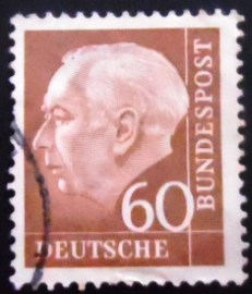 Selo postal da Alemanha de 1958 Prof. Dr. Theodor Heuss 60