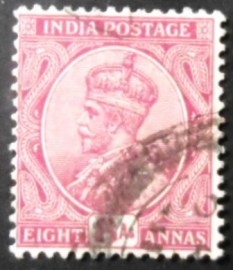 Selo postal da Índia de 1926 King George V 8