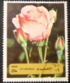 Selo postal de Fujeira de 1972 Rose
