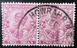 Par de selos postais da Índia de 1926 King George V