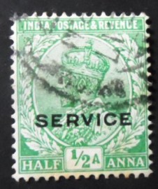 Selo postal da Índia de 1931 King George V ½ Oficial
