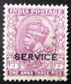 Selo postal da Índia de 1932 King George V 1'3 Service