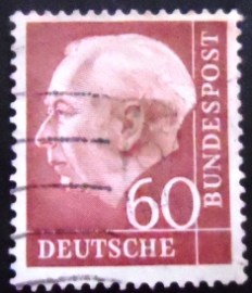 Selo postal da Alemanha de 1954 Prof. Dr. Theodor Heuss 60