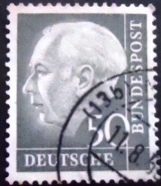 Selo postal da Alemanha de 1954 Prof. Dr. Theodor Heuss 50