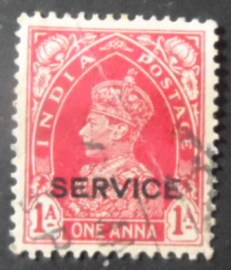 Selo postal da Índia de 1937 King George V 1 Oficial