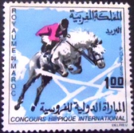 Selo postal da Marrocos de 1967 International Horse Show 1