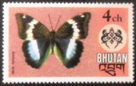Selo postal do Bhutão de 1975 Blue Duchess