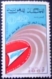 Selo postal da Marrocos de 1967 Mediterranean Games of Tunis 40