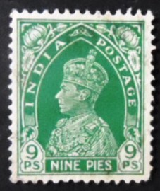 Selo postal da Índia de 1937 King George VI 9