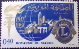 Selo postal da Marrocos de 1967 Anniversary Lions International 40