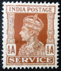 Selo postal da Índia de 1939 King George VI Oficial