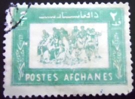 Selo postal do Afeganistão de 1960 Buzkashi Game 2