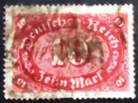 Selo postal da Alemanha Reich de 1921 Mark Numeral 10