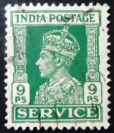 Selo postal da Índia de 1939 King George VI 9