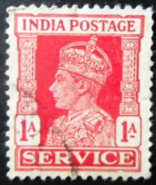 Selo postal da Índia de 1939 King George V 1