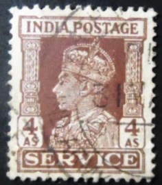 Selo postal da Índia de 1939 King George VI 4
