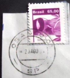 Selo postal do Brasil de 1980 Seringueira U CC