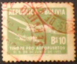 Selo postal da Bolívia de 1955 Airplanes
