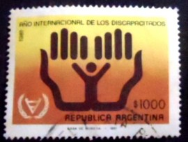 Selo postal da Argentina de 1981 International Year of Handicapped
