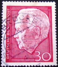 Selo postal da Alemanha de 1967 Heinrich Lübke 30