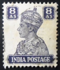 Selo postal da Índia de 1941 King George VI 8