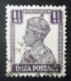 Selo postal da Índia de 1942 King George VI 1½