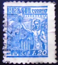 Selo postal do Brasil de 1947 Siderurgia 1,20