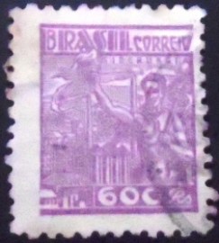 Selo postal do Brasil de 1946 Siderurgia 600