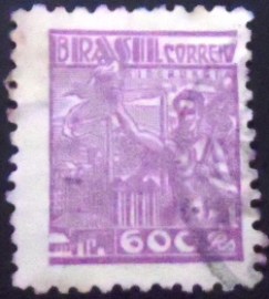 Selo postal do Brasil de 1941 Siderurgia 600 U