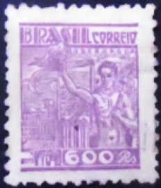 Selo postal do Brasil de 1942 Siderurgia 600