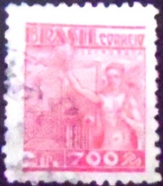 Selo postal do Brasil de 1942 Siderurgia 700