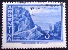 Selo postal da Argentina de 1960 Catamarca Cuesta de Zapata